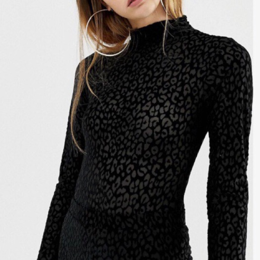 Semi sheer leopard print one piece